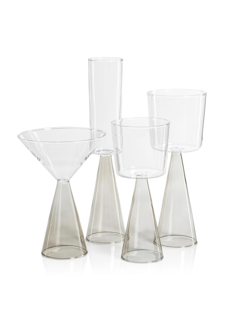 Zodax Smoke Viterbo Champagne Flutes, Set of 4