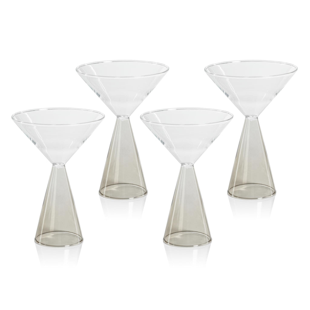 Zodax Smoke Viterbo Martini Glasses, Set of 4