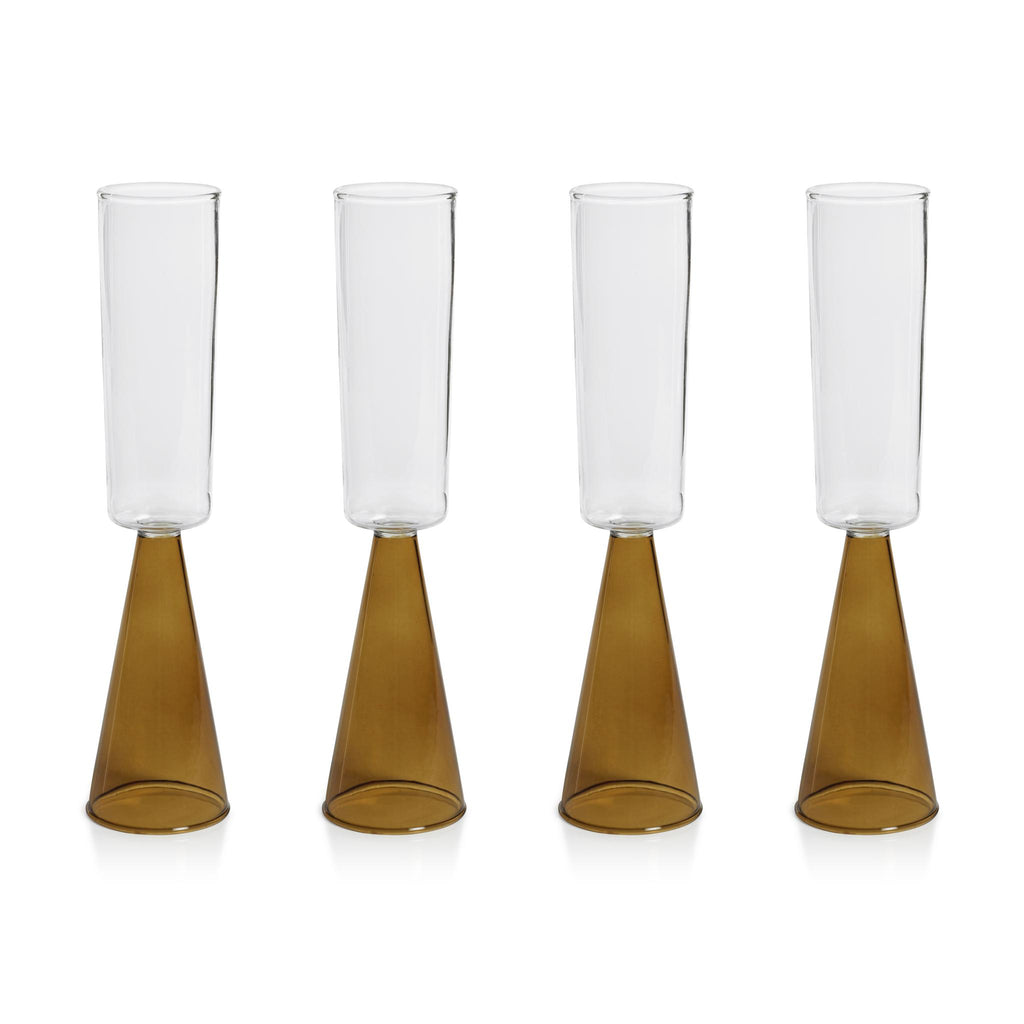 Zodax Amber Viterbo Champagne Flutes, Set of 4