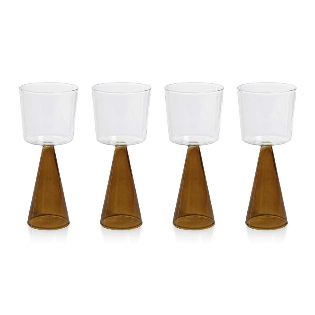 Zodax Amber Viterbo Wine White Wine Glasses, Set of 4