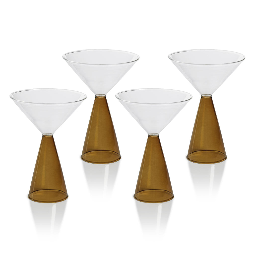 Zodax Amber Viterbo Martini Glasses, Set of 4