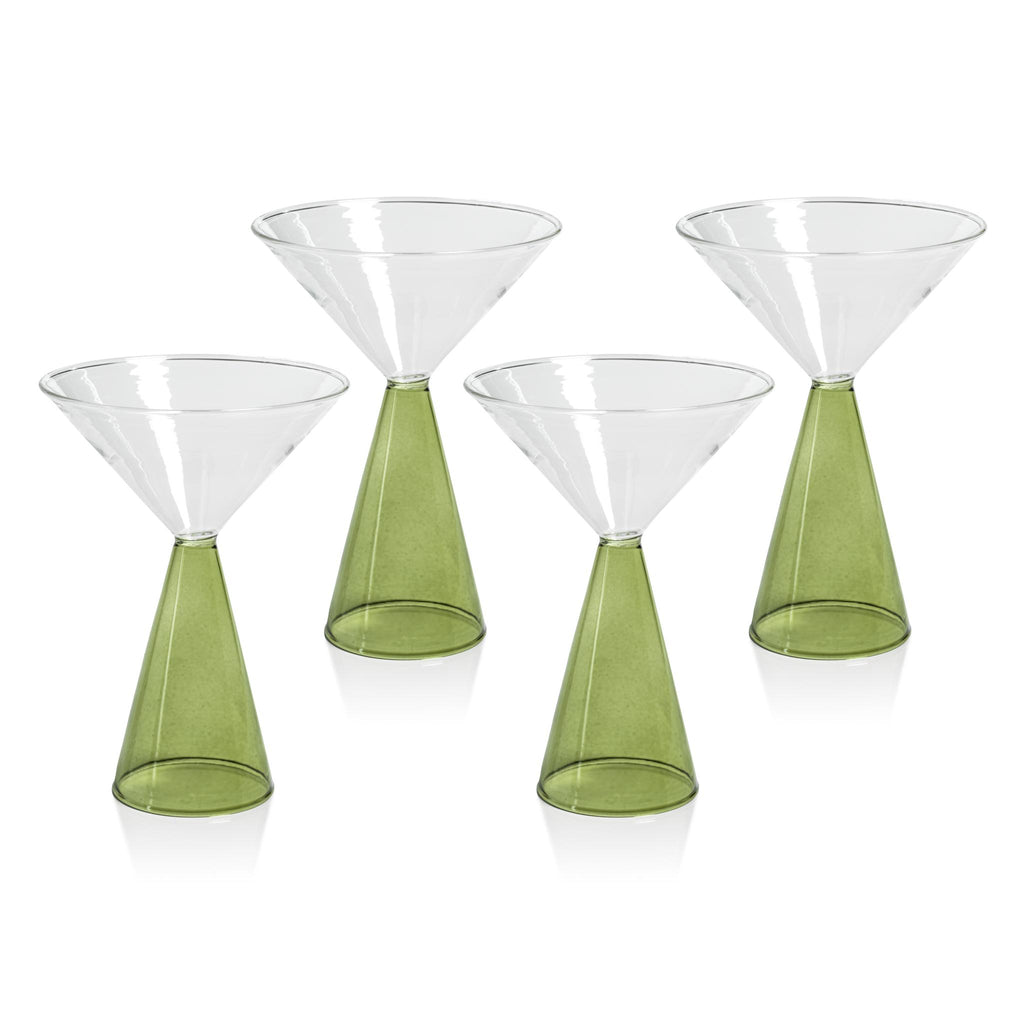 Zodax Green Viterbo Martini Glasses, Set of 4