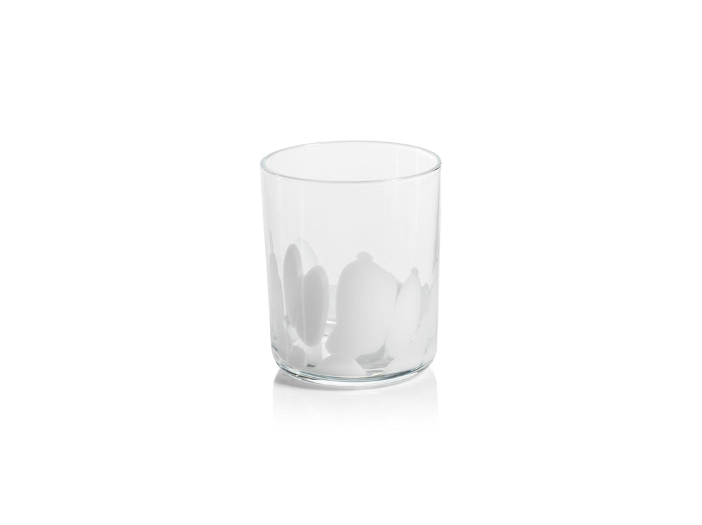 Zodax Pacos White Spot Tumbler Glasses, Set of 4