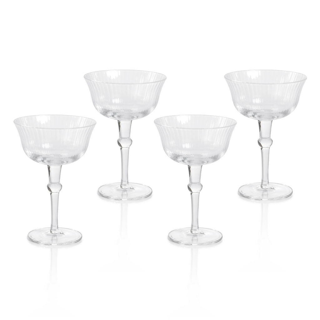 Zodax Kenley Clear Optic Martini Glasses, Set of 4