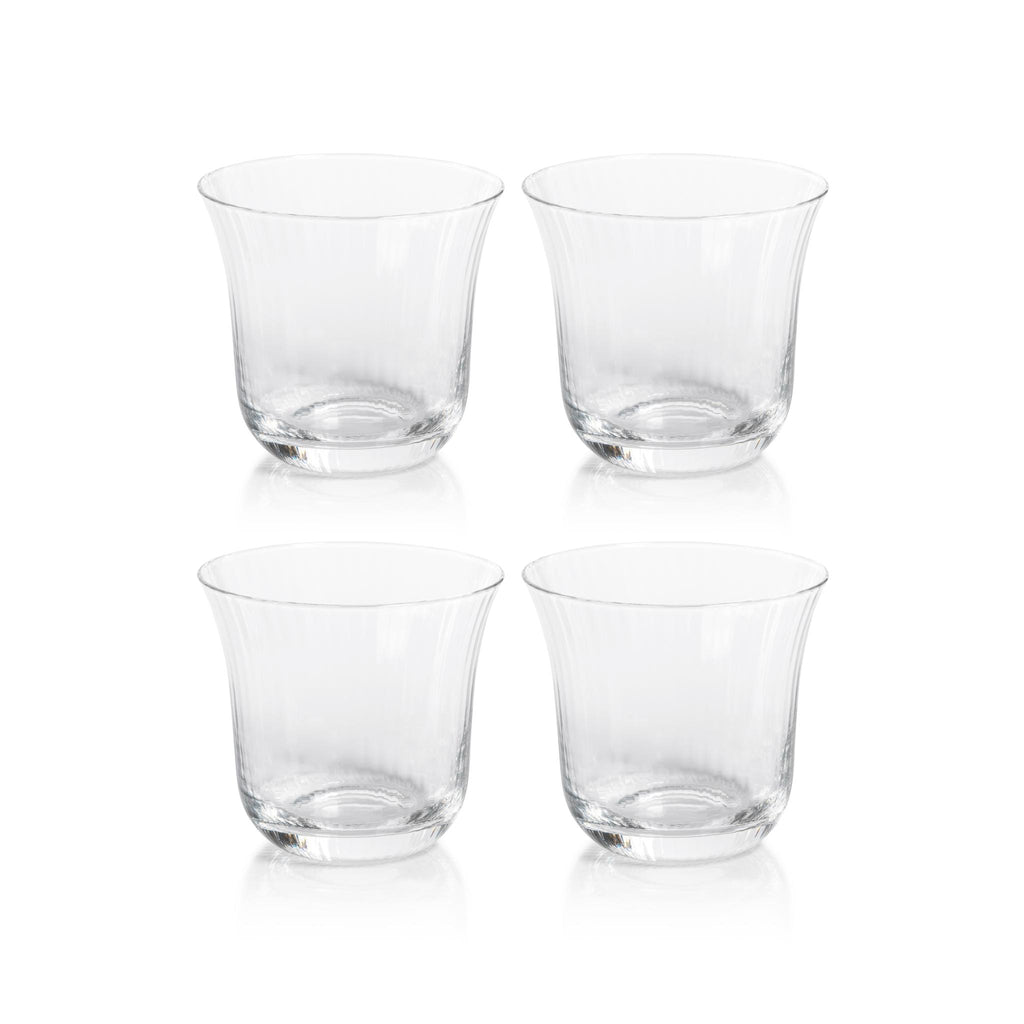 Zodax Kenley Clear Optic Tumbler Glasses, Set of 4