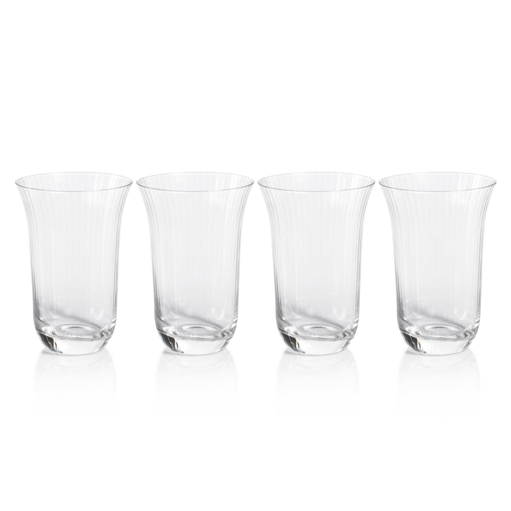 Zodax Kenley Clear Optic  Highball Glasses, Set of 4