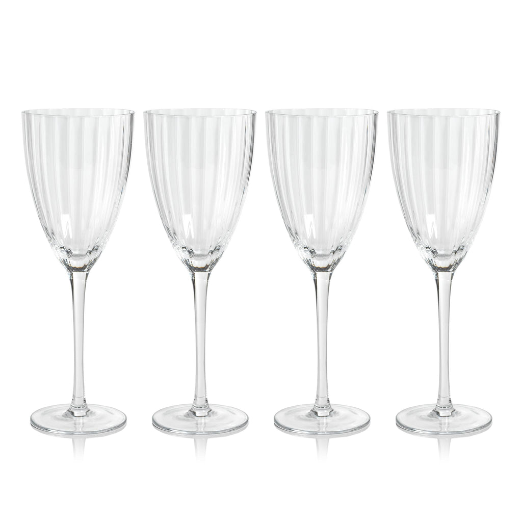 Zodax Clear Malden Optic White Wine Glasses, Set of 4