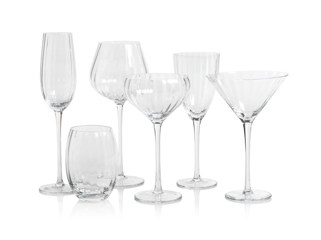 Zodax Clear Malden Optic White Wine Glasses, Set of 4