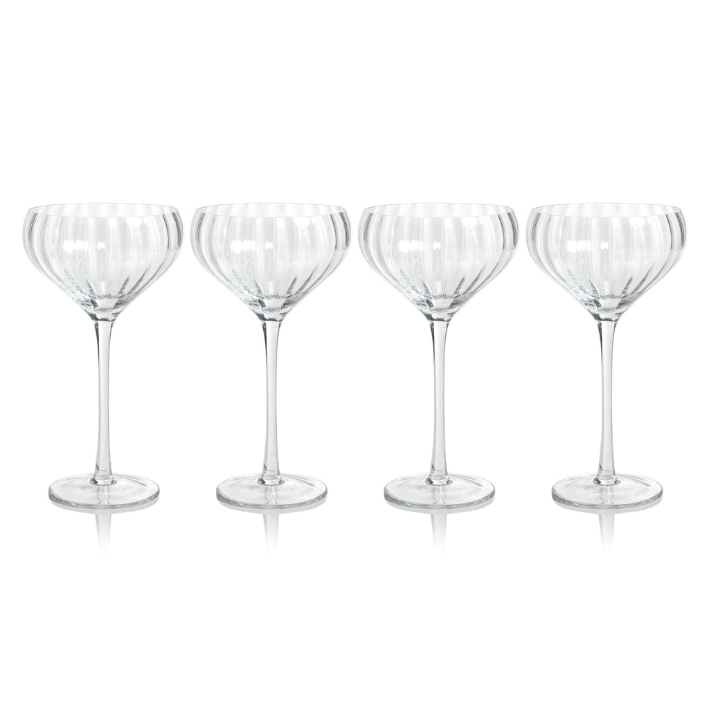 Zodax Clear Malden Optic Cocktail Glasses, Set of 4