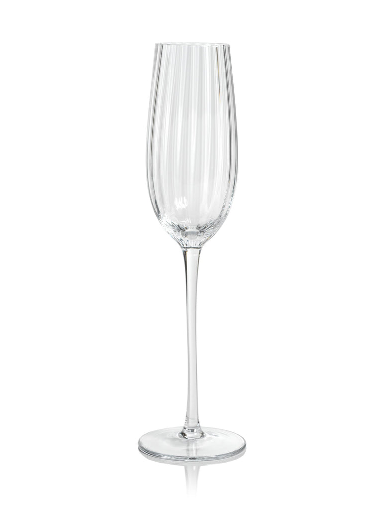 Zodax Clear Malden Optic Champagne Flutes, Set of 4