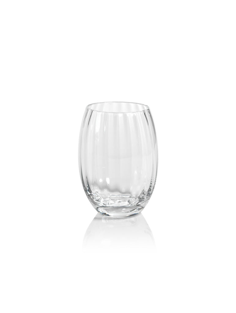 Zodax Clear Malden Optic Stemless All-Purpose Glasses, Set of 4