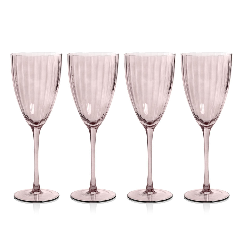 Zodax Wine Malden Optic White Wine Glasses, Set of 4