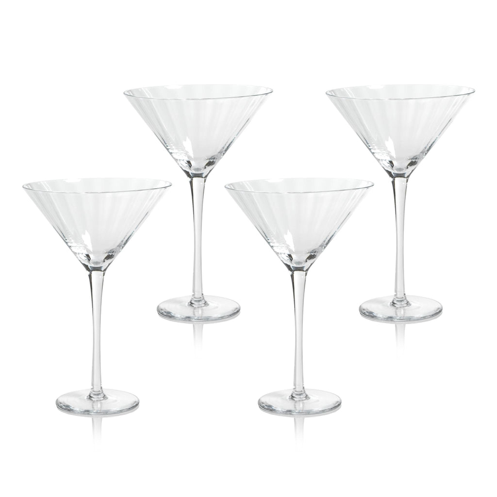 Zodax Clear Malden Optic Martini Glasses, Set of 4