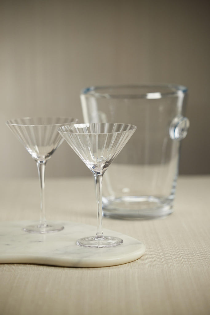 Zodax Clear Malden Optic Martini Glasses, Set of 4