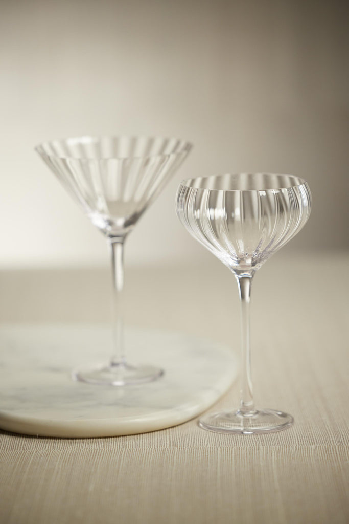 Zodax Clear Malden Optic Martini Glasses, Set of 4