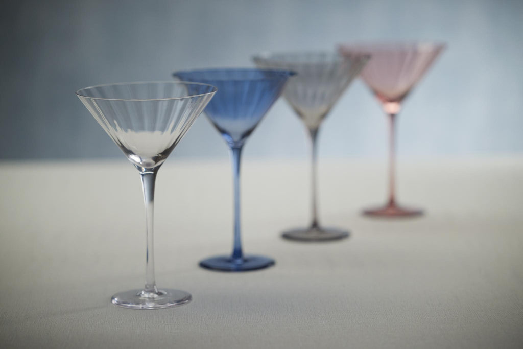 Zodax Clear Malden Optic Martini Glasses, Set of 4