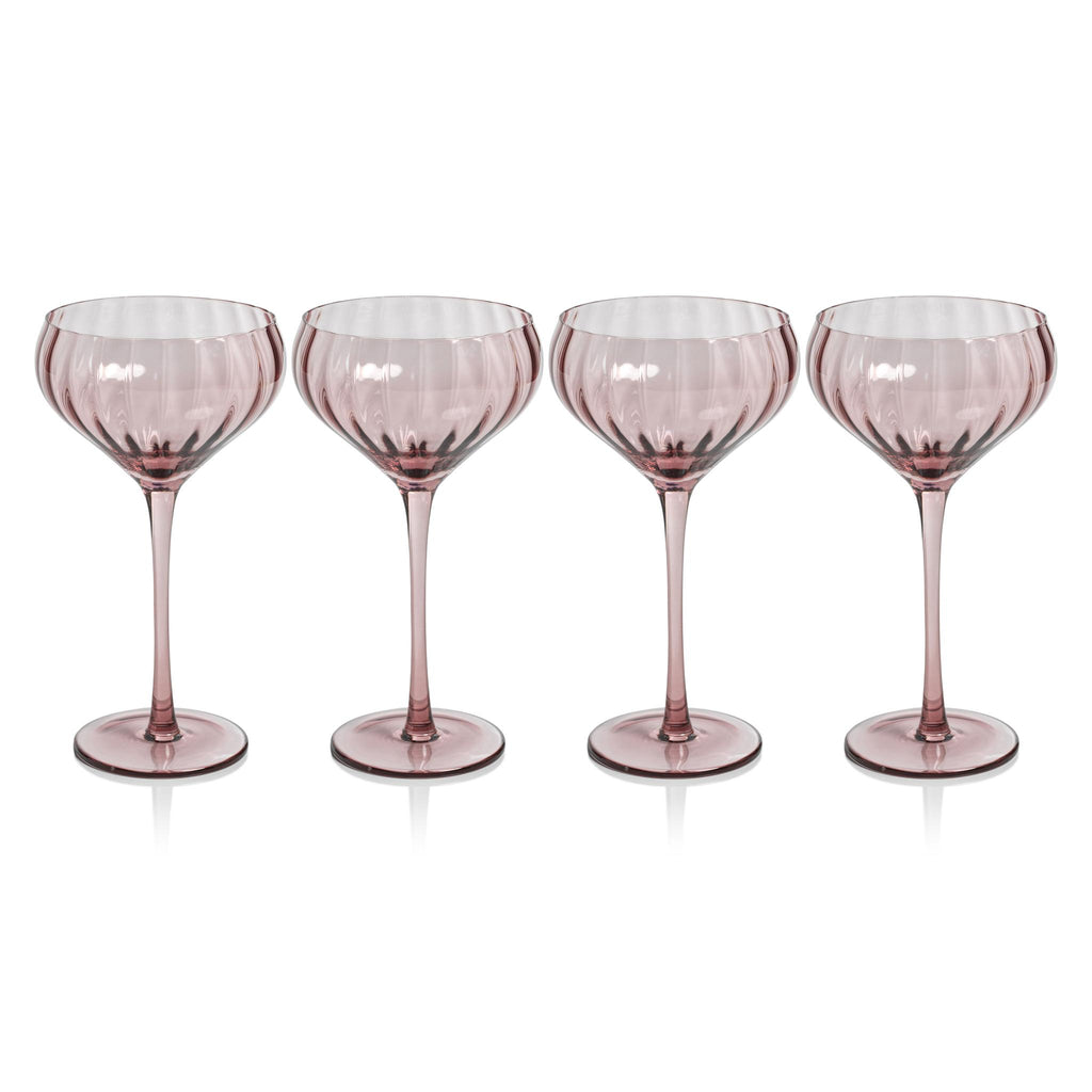 Zodax Wine Malden Optic Cocktail Glasses, Set of 4