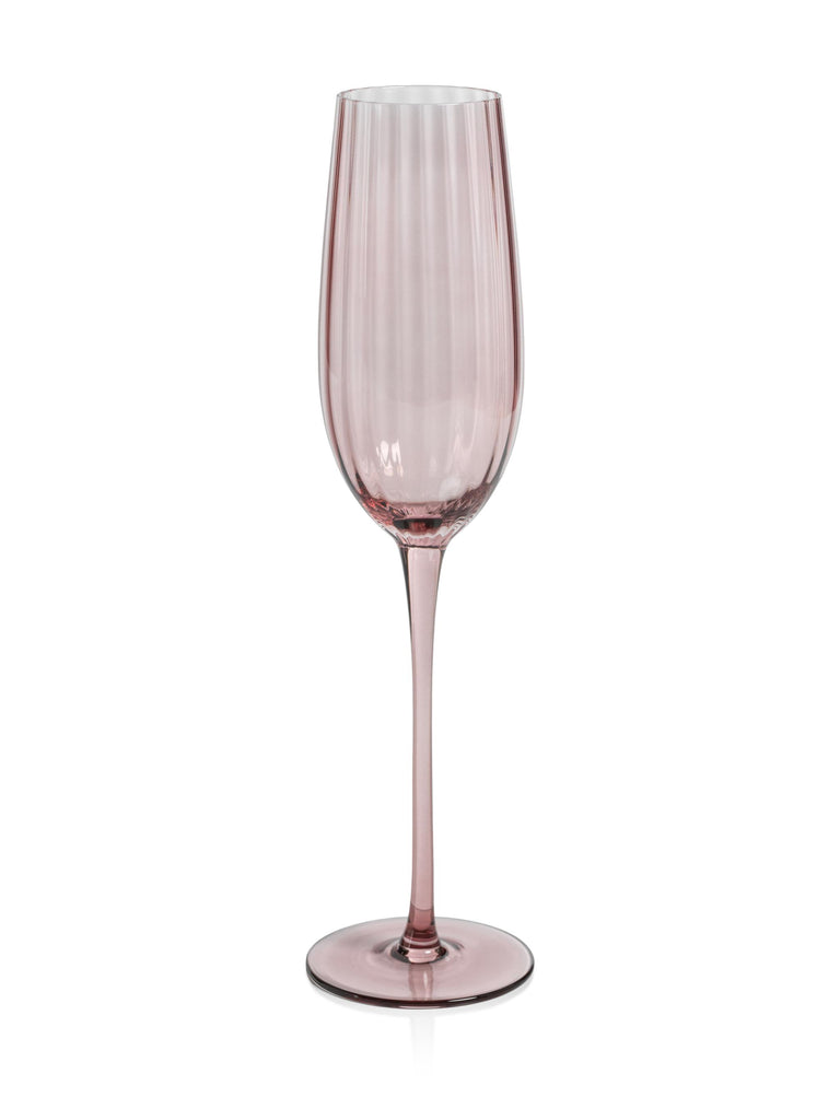 Zodax Wine Malden Optic Champagne Flutes, Set of 4