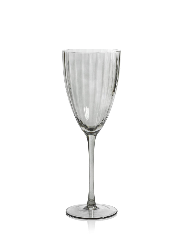 Zodax Smoke Malden Optic White Wine Glasses, Set of 4