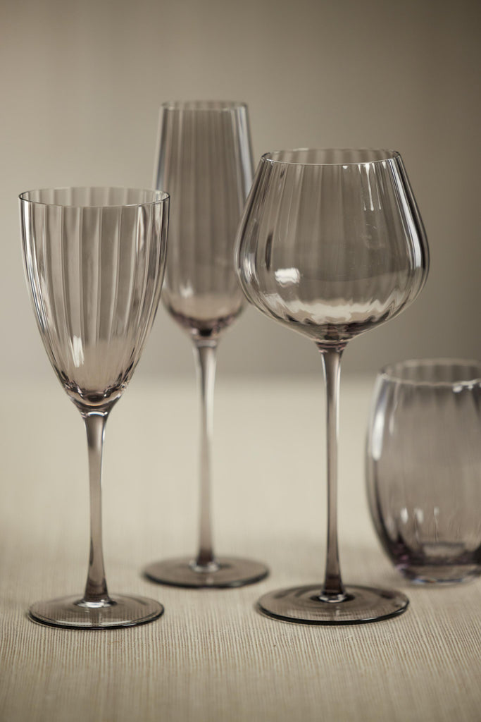 Zodax Smoke Malden Optic White Wine Glasses, Set of 4