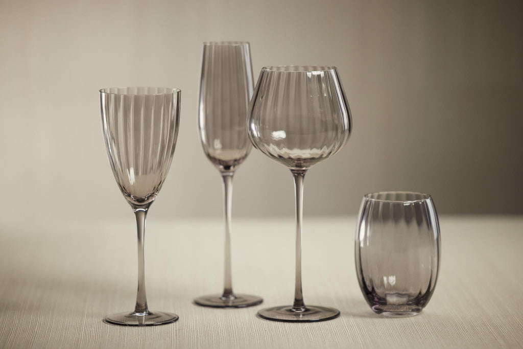 Zodax Smoke Malden Optic White Wine Glasses, Set of 4