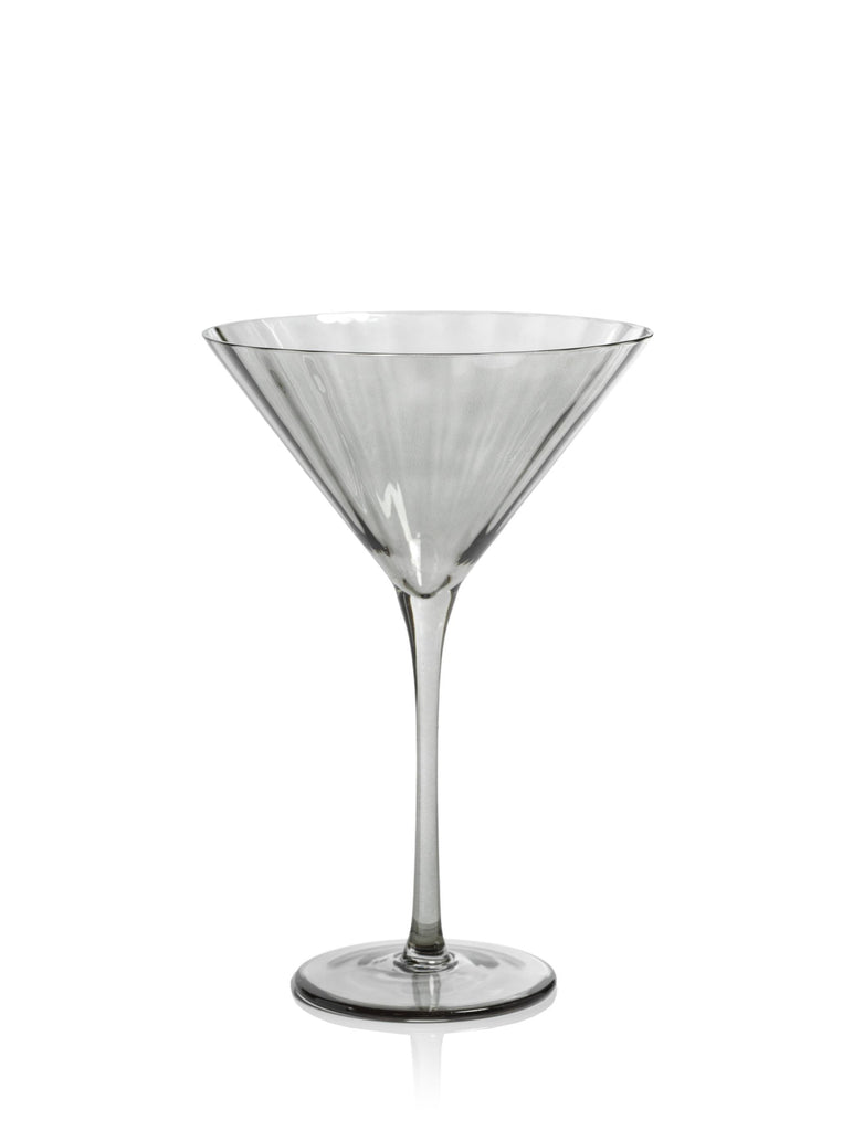 Zodax Smoke Malden Optic Martini Glasses, Set of 4