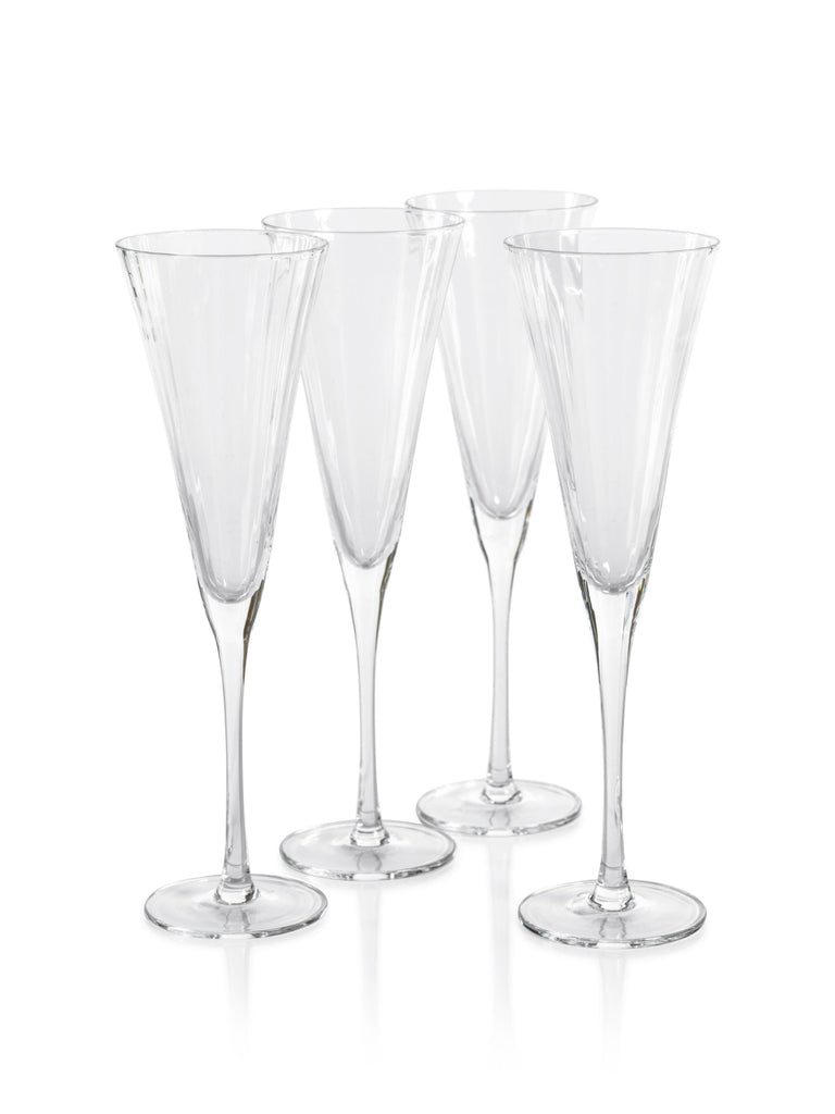 Zodax Cesena Optic Champagne Flutes, Set of 4