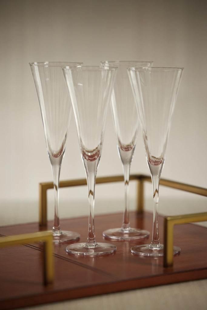 Zodax Cesena Optic Champagne Flutes, Set of 4