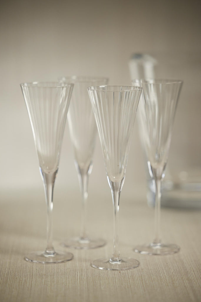 Zodax Cesena Optic Champagne Flutes, Set of 4