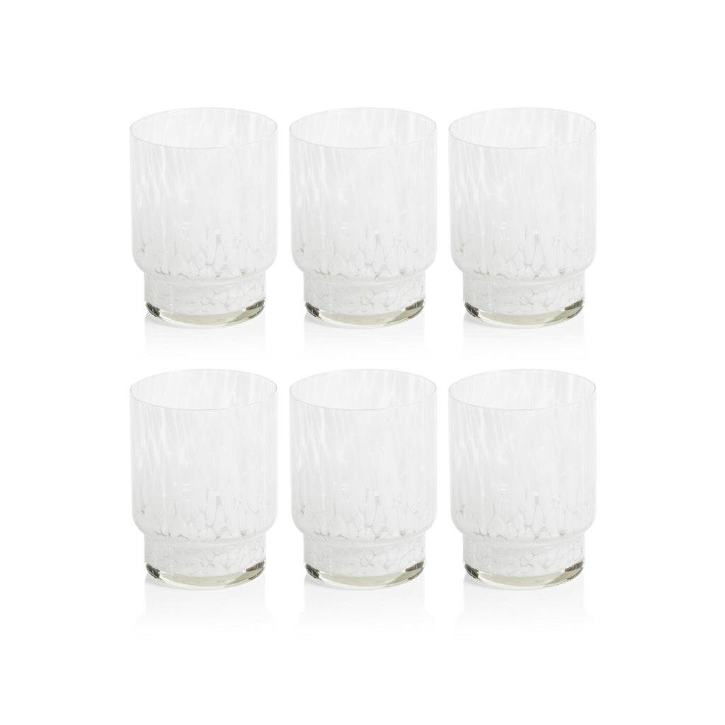 Zodax White Andria Tortoise Tumbler Glasses, Set of 6