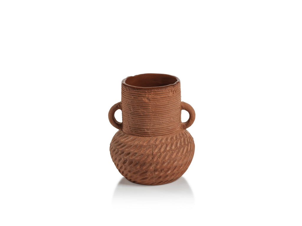 Zodax 4.25" x 5" Hydria Aprillia Terracotta Vases, Set of 2