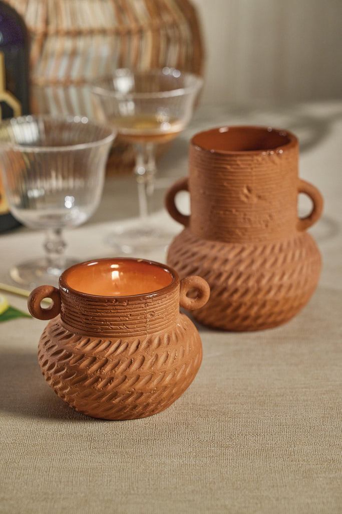 Zodax 4.25" x 5" Hydria Aprillia Terracotta Vases, Set of 2