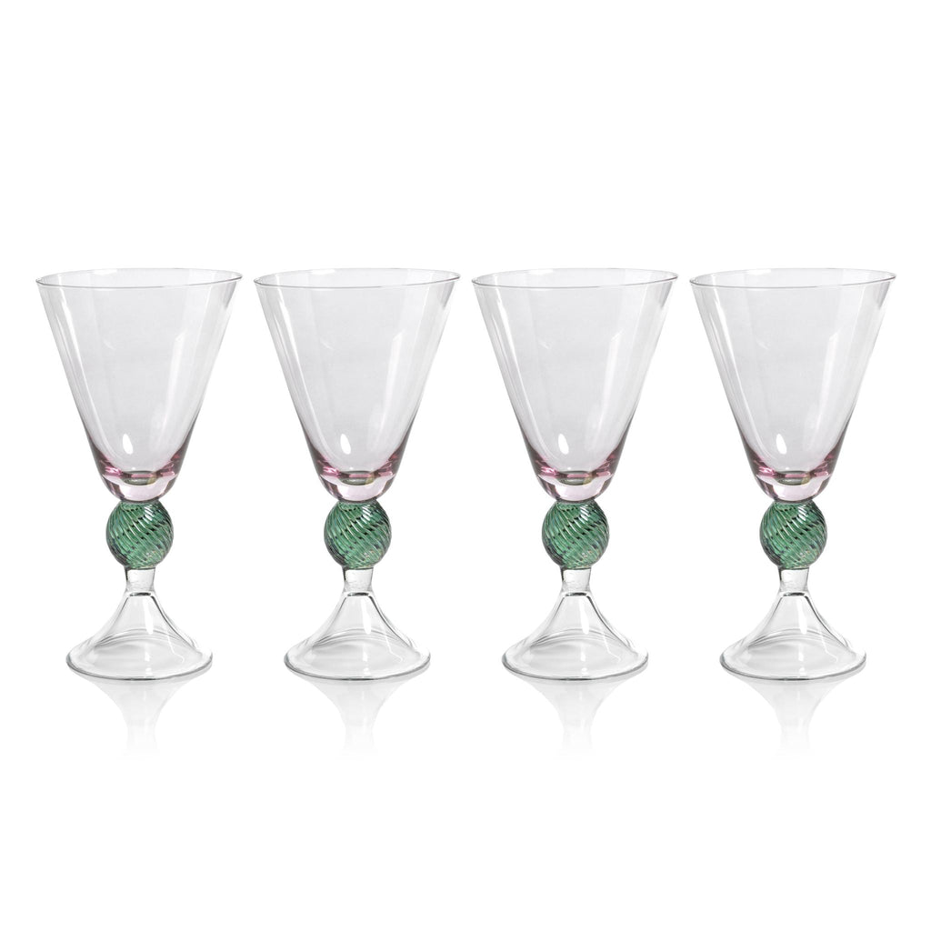 Zodax Purple Colmar Vintage Stemmed Glasses, Set of 4