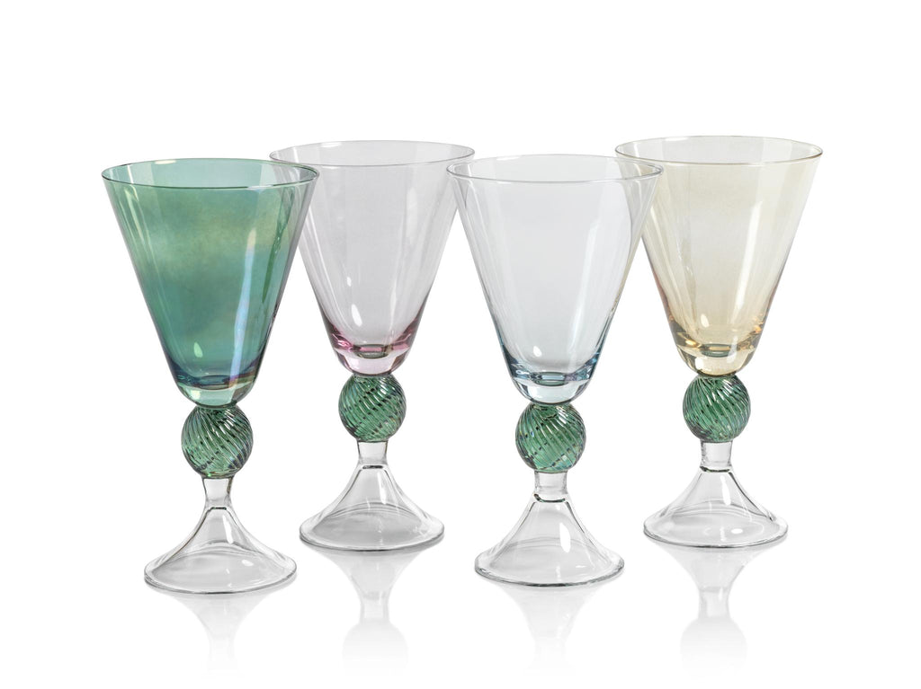 Zodax Purple Colmar Vintage Stemmed Glasses, Set of 4