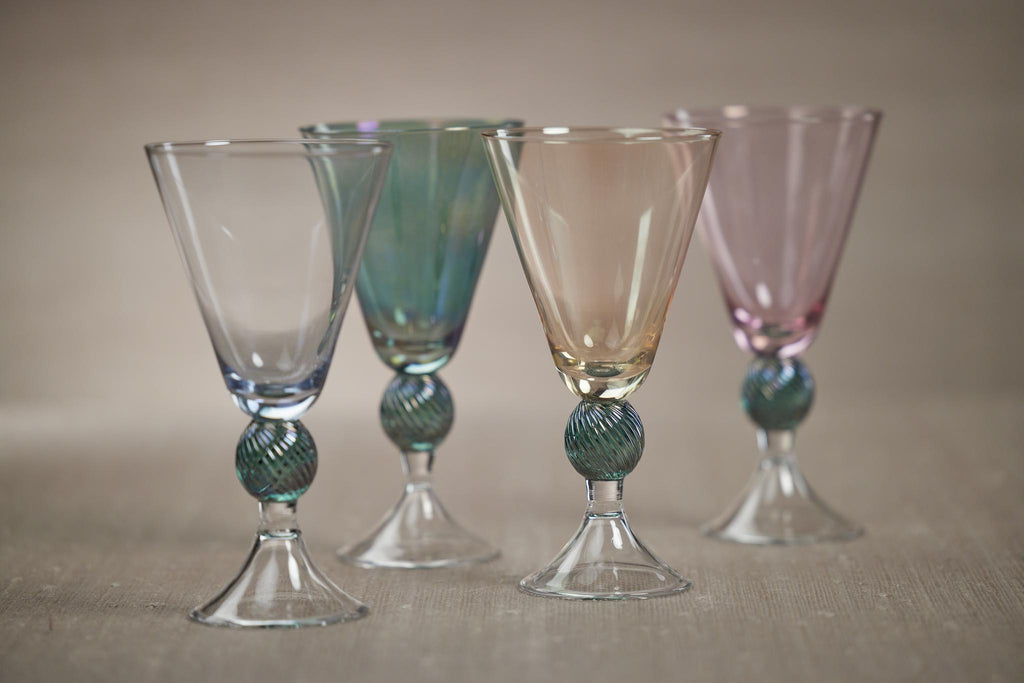 Zodax Purple Colmar Vintage Stemmed Glasses, Set of 4