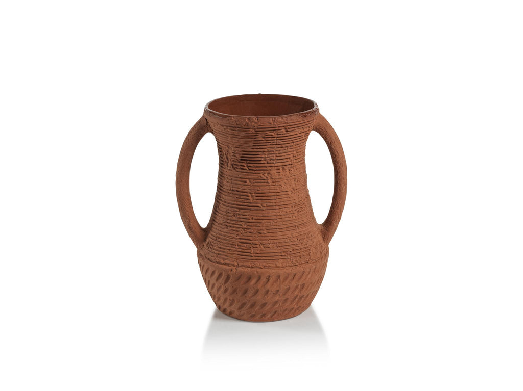 Zodax 4.75" x 6" Pelike Aprillia Terracotta Vases, Set of 2