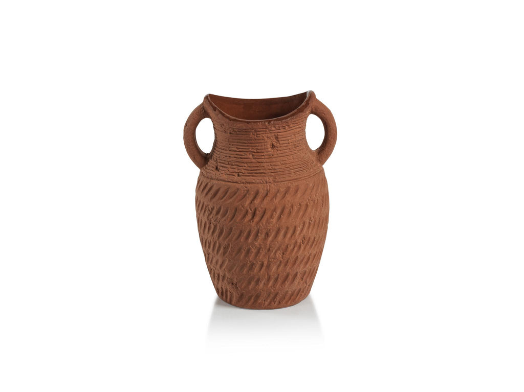 Zodax 4" x 6" Amphora Aprillia Terracotta Vases, Set of 2