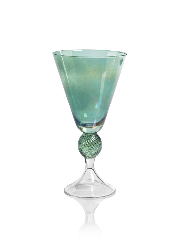 Zodax Green Colmar Vintage Stemmed Glasses, Set of 4