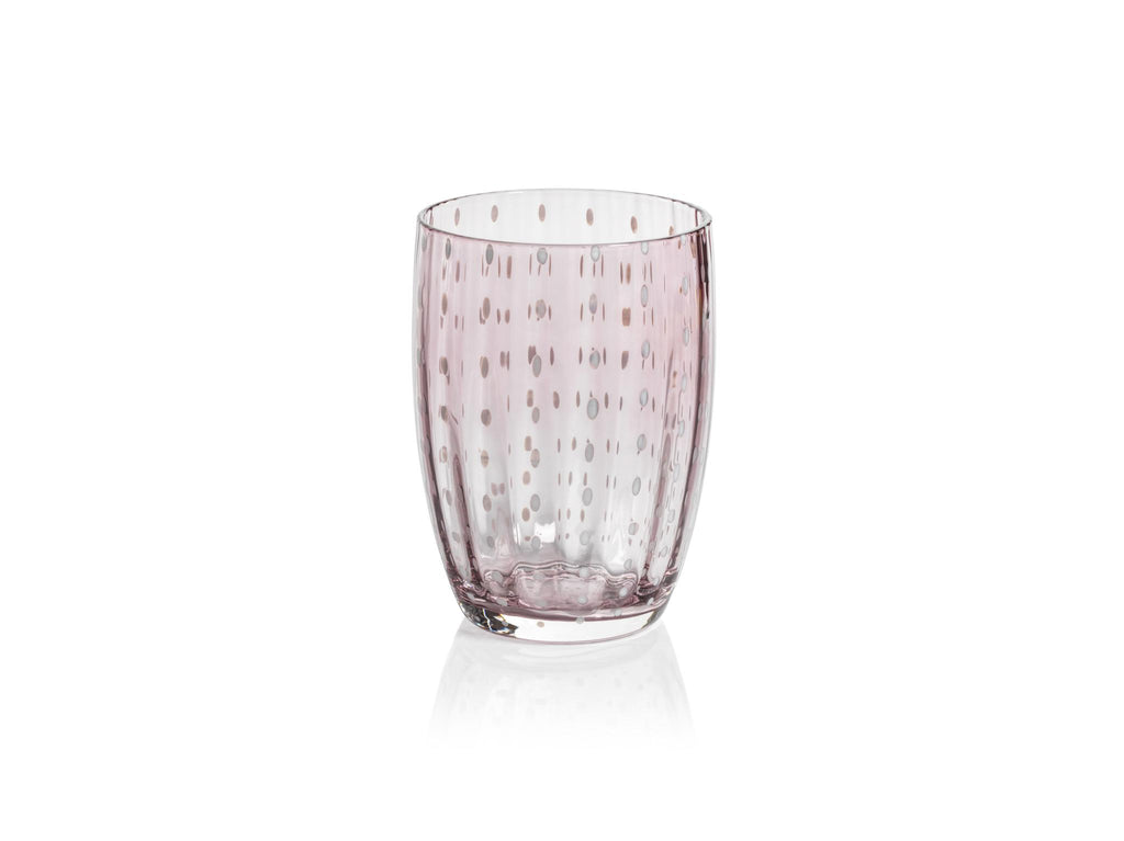 Zodax Purple Pescara White Dot Tumbler Glasses, Set of 4