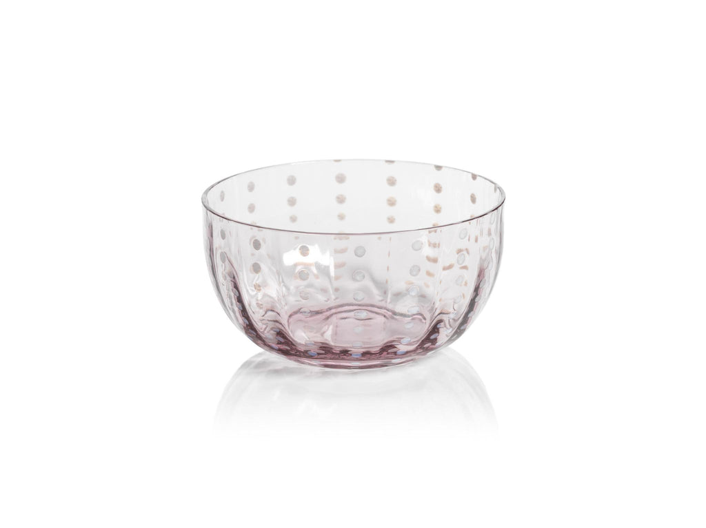 Zodax Purple Pescara White Dot Condiment Glass Bowls, Set of 4