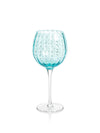 Zodax Aqua Blue Pescara White Dot Wine Glasses, Set Of 4