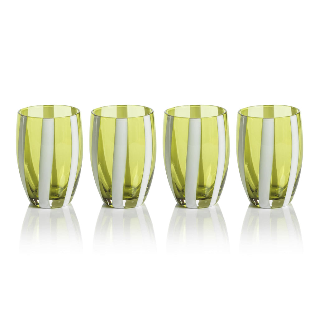 Zodax Green Pesaro Stemless Glasses, Set of 4