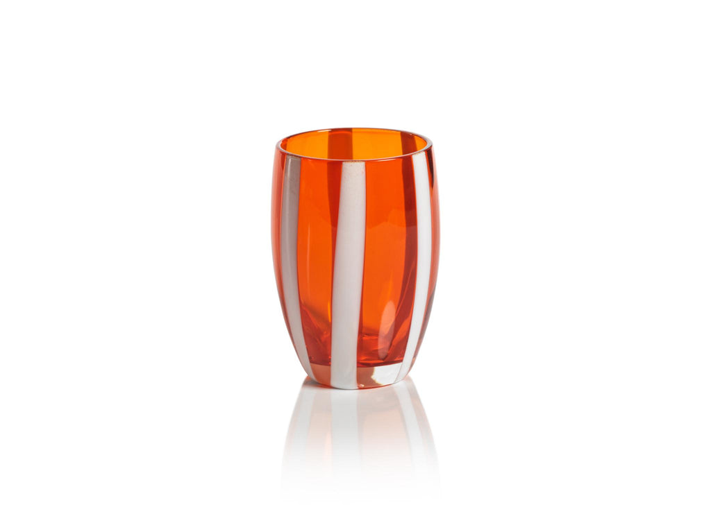 Zodax Orange Pesaro Stemless Glasses, Set of 4