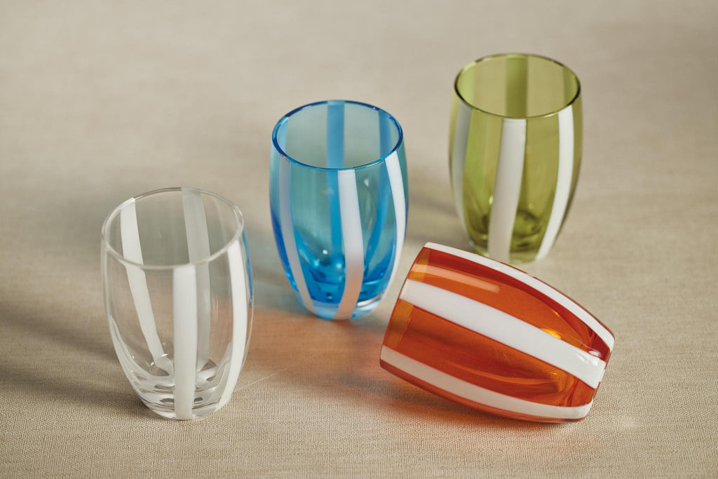 Zodax Orange Pesaro Stemless Glasses, Set of 4