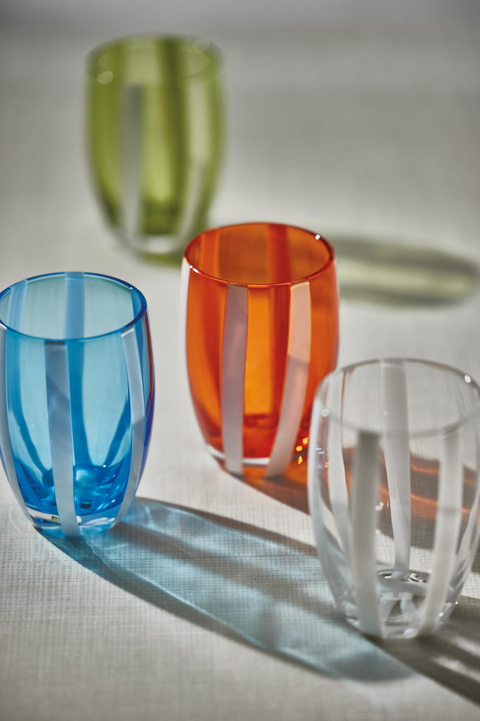 Zodax Orange Pesaro Stemless Glasses, Set of 4