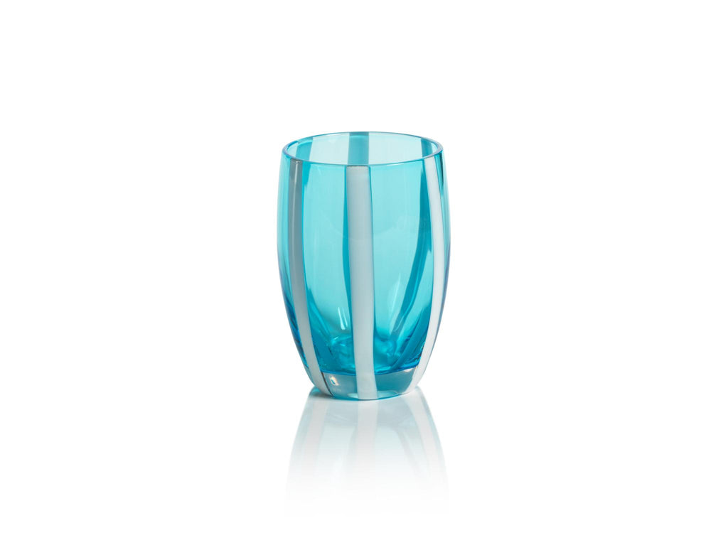 Zodax Aqua Blue Pesaro Stemless Glasses, Set of 4