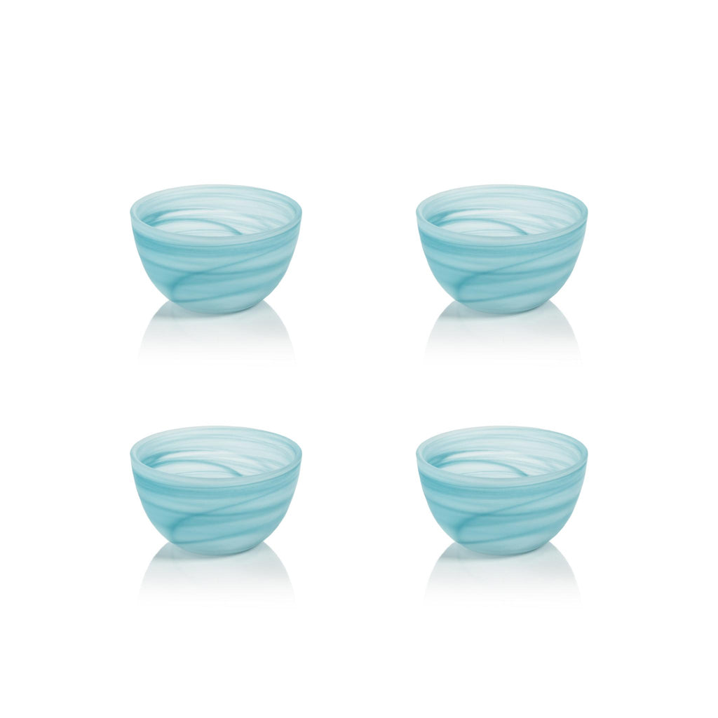 Zodax 4" Barren Alabaster Glass Bowls, Set of 4