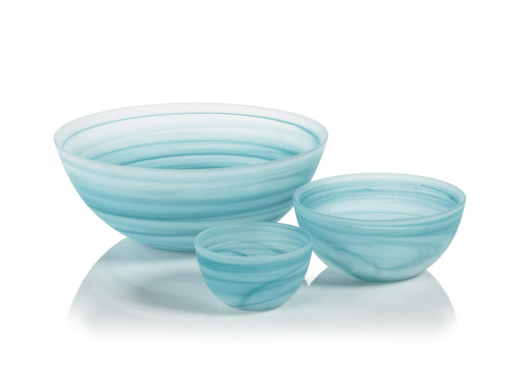 Zodax 4" Barren Alabaster Glass Bowls, Set of 4