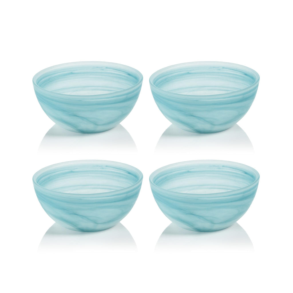 Zodax 6" Barren Alabaster Glass Bowls, Set of 4