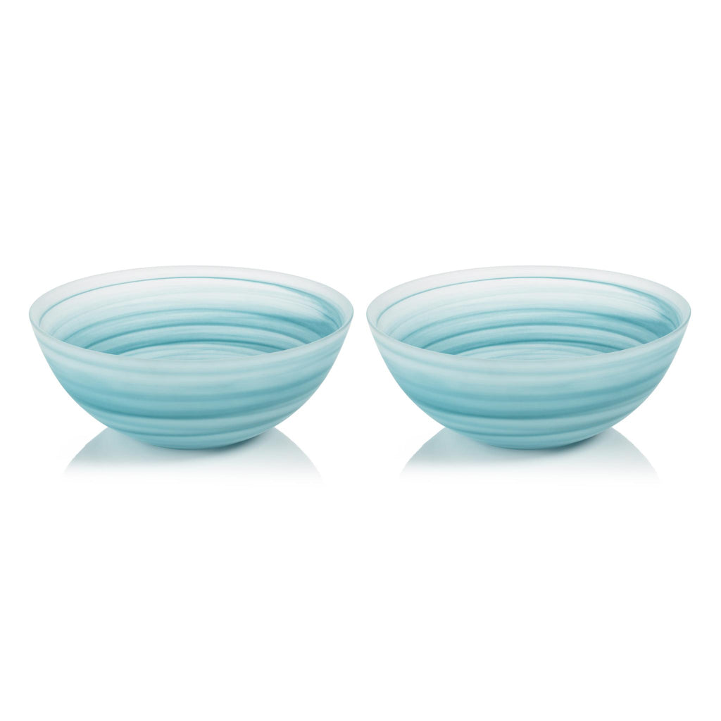 Zodax Barren 9.75" Alabaster Glass Bowls, Set of 2